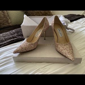 Jimmy Choo Romy 85 Glitter Pumps 7.5